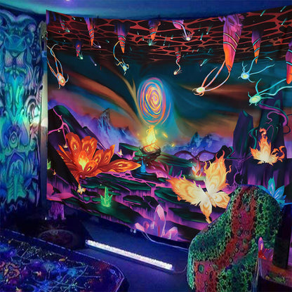 Skull Print Fluorescent Home Decor Tapestry