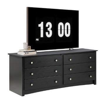 A TV Cabinet With 6 Drawers, A 59-inch Wooden Wardrobe, And A Bedside Table